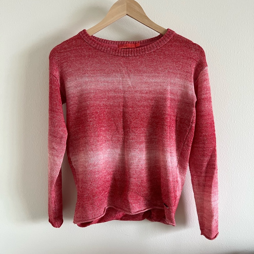 Prana ombre pink open cross back sweater